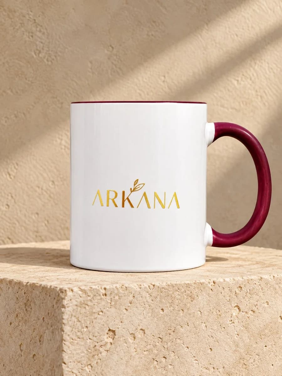 Caneca Arkana Branca e Vinho — capa principal